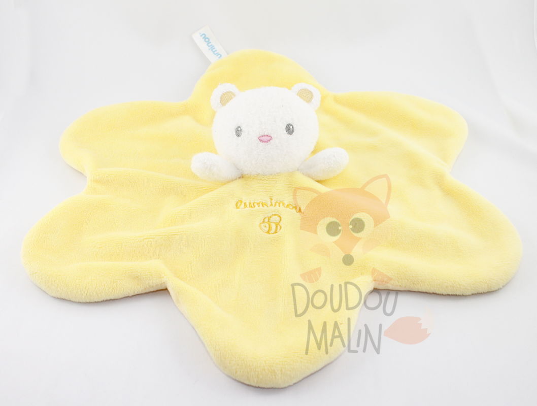 Luminou baby comforter bear yellow white bee 